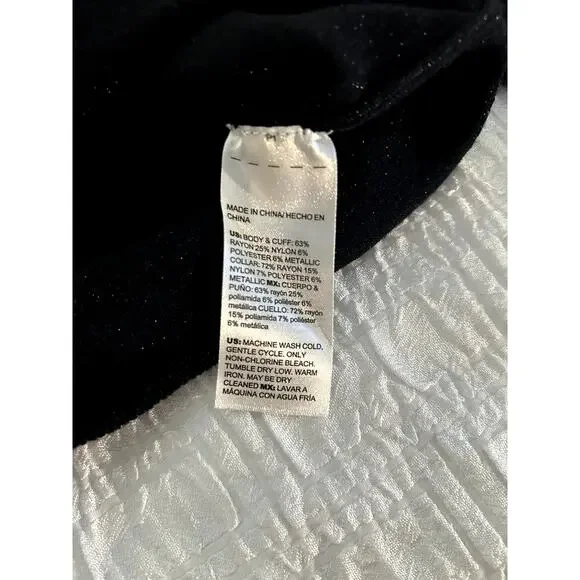 Chico's Lurex Black Shimmer Turtleneck Size 0 - Picture 10 of 12